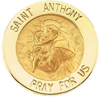 14k gold saint anthony medal