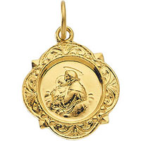 14k st anthony medal