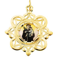 saint anthony medal enameled